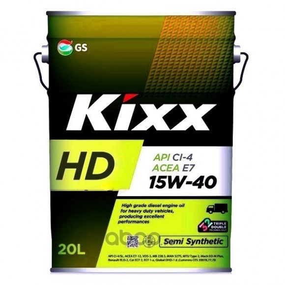 Масло моторное Kixx HD 15w-40 API CI-4/SL, ACEA E7-08/B4/A3-07 20л