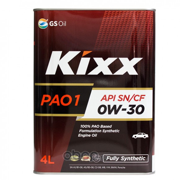 Масло моторное Kixx PAO1 0W-30 /4л синтетика