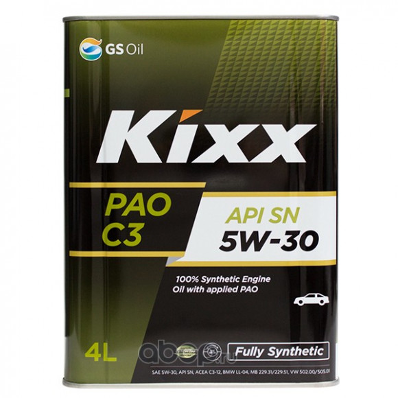 Масло моторное Kixx PAO C3 5W-30 /4л синтетика