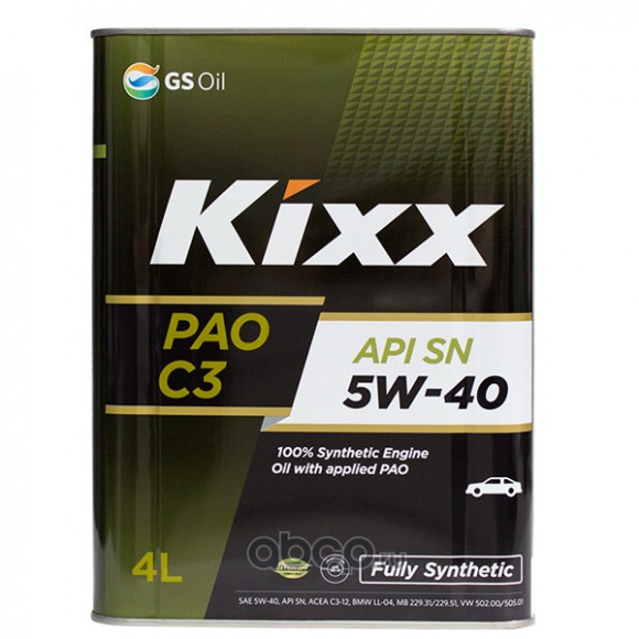 Масло моторное Kixx PAO C3 5W-40 /4л синтетика